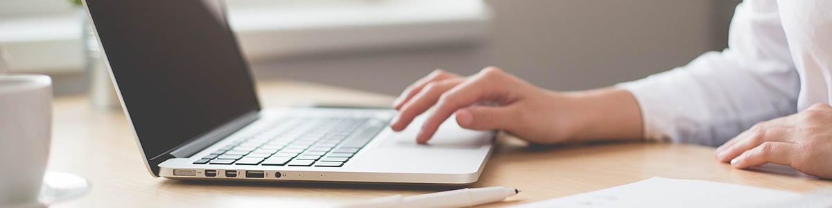Woman using a laptop